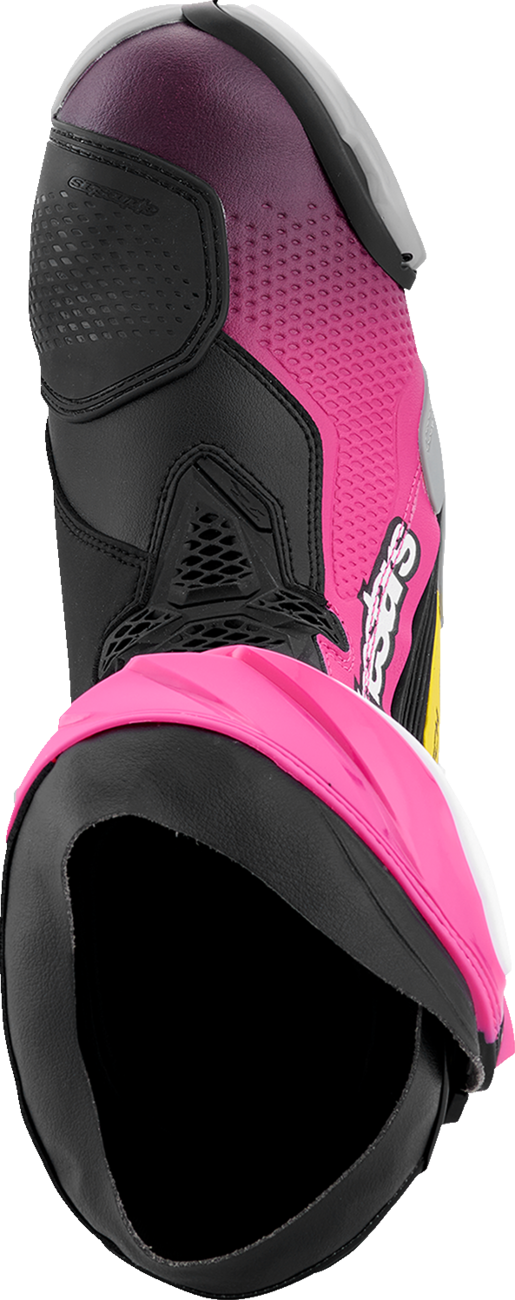 ALPINESTARS Supertech R Boots - Black/Magenta/White/Yellow - US 11.5 / EU 46 2220021-1634- 46