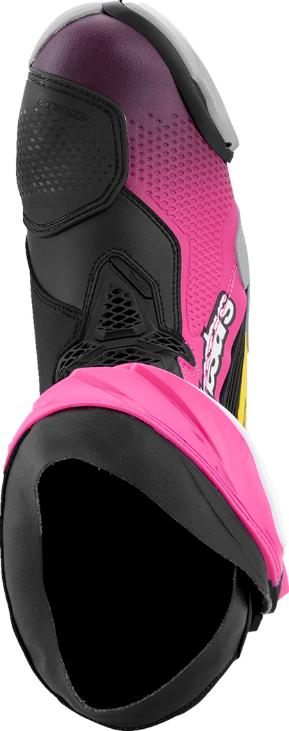 ALPINESTARS Supertech R Boots - Black/Magenta/White/Yellow - US 11.5 / EU 46 2220021-1634- 46