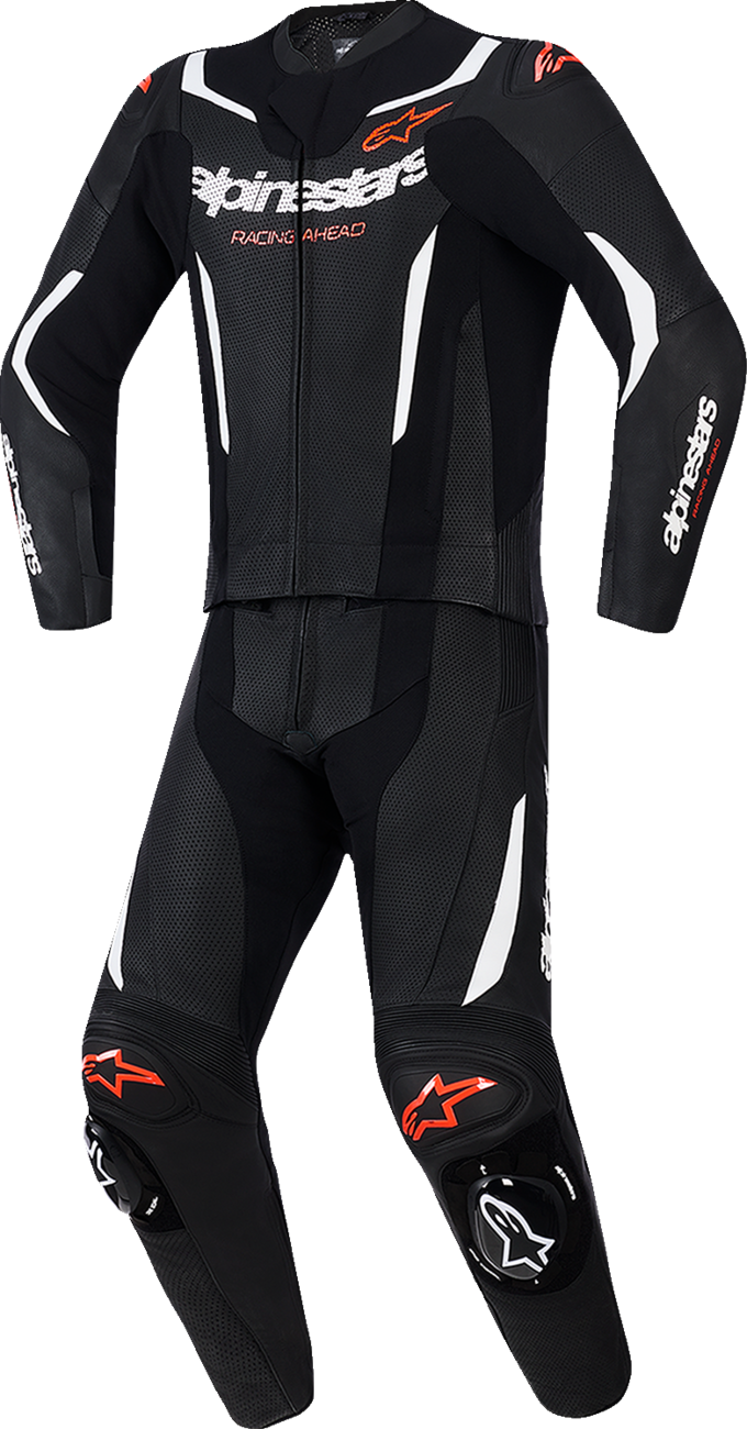 ALPINESTARS GP Force v2 2-Piece Leather Suit - Black/White/Red Fluo - US 46 / EU 56 3160126-1231-56