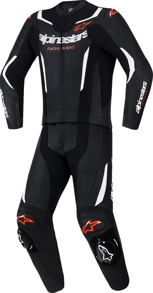 ALPINESTARS GP Force v2 2-Piece Leather Suit - Black/White/Red Fluo - US 50 / EU 60 3160126-1231-60