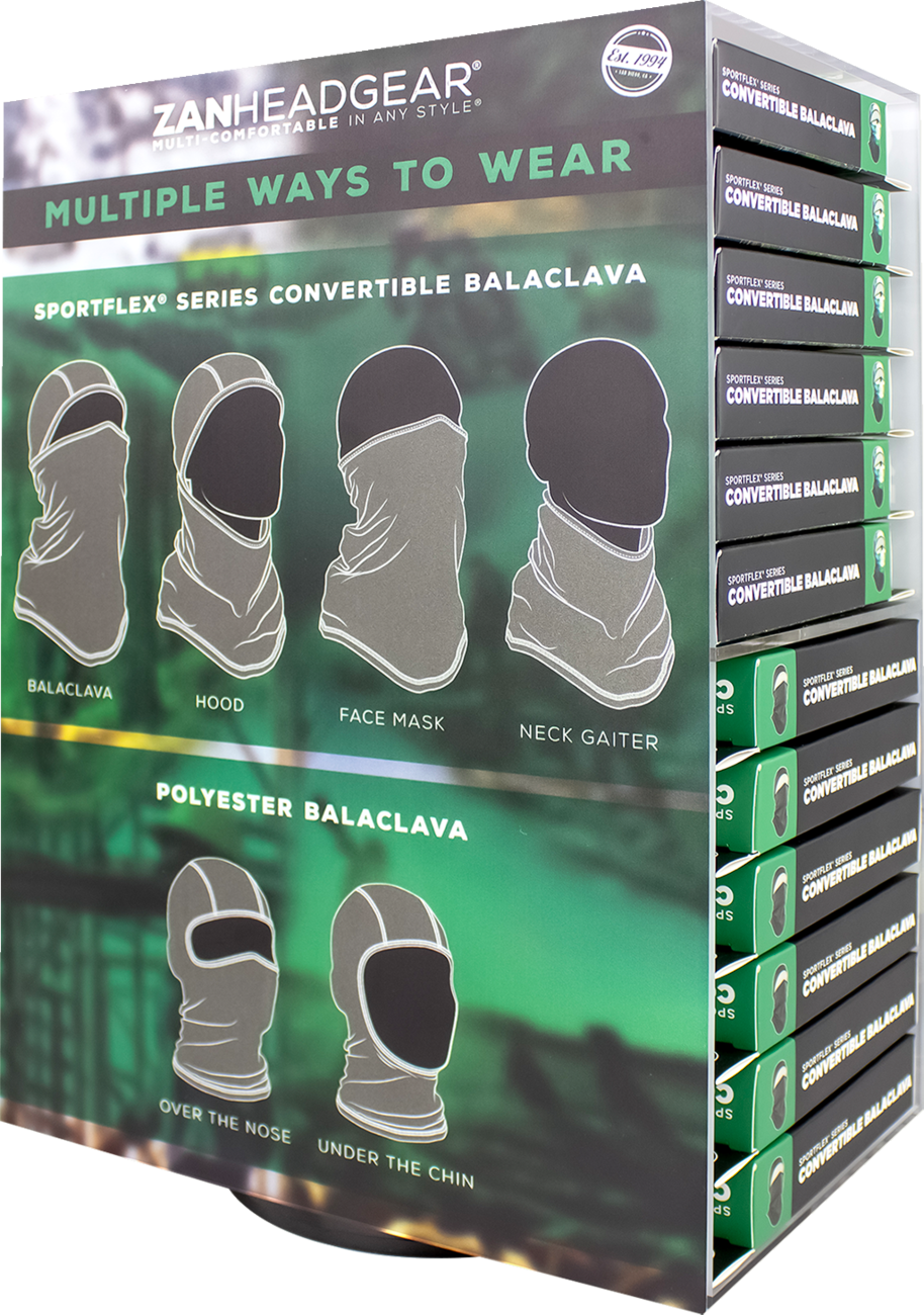 ZAN HEADGEAR Counter Spinner Display - Acrylic for Balas (Part Number: DISPF-ZBALA24LM)