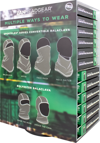 ZAN HEADGEAR Counter Spinner Display - Acrylic for Balas (Part Number: DISPF-ZBALA24LM)