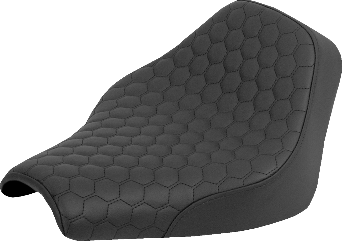 SADDLEMEN Renegade™ Solo Seat - Honeycomb - Black Stitch - FXST/FXBB '18-'25 818-30-003