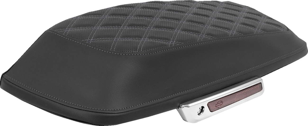 SADDLEMEN Saddlebag Lid Covers - Lattice - Silver Stitch - FLH/FLT '14-'25 L870-14-18405