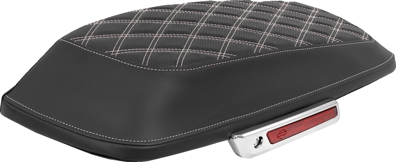 SADDLEMEN Saddlebag Lid Covers - Lattice - White Stitch - FLH/FLT '14-'25 L870-14-18406