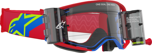 ALPINESTARS GOGGLES Supertech Roll-Off Goggle - Corp - Red/Blue - Clear Lens 5100425-3122