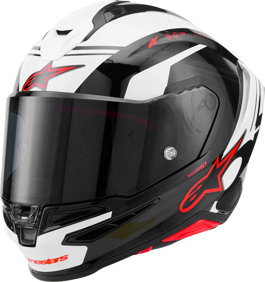 ALPINESTARS Supertech R7 Helmet - 22.06 - A-Core - Gloss Black/White/Red - Small 8203426-1353-S