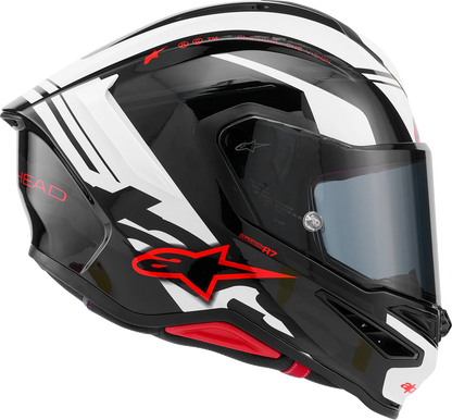 ALPINESTARS Supertech R7 Helmet - 22.06 - A-Core - Gloss Black/White/Red - Small 8203426-1353-S