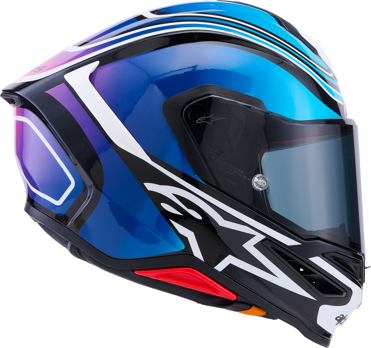 ALPINESTARS Supertech R7 Helmet - Zeal - 22.06 - Gloss Black/Blue/Pink Fluo/White - 2XL 8202826-1636-2XL
