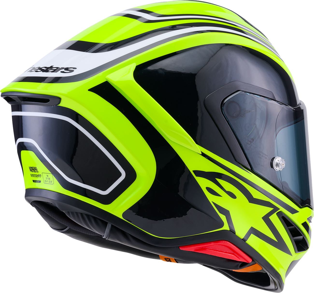 ALPINESTARS Supertech R7 Helmet - Zeal - 22.06 - Gloss Yellow Fluo/Black/White - 2XL 8202826-5021-2XL