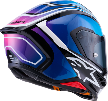 ALPINESTARS Supertech R7 Helmet - Zeal - 22.06 - Gloss Black/Blue/Pink Fluo/White - 2XL 8202826-1636-2XL