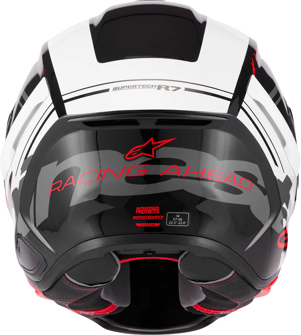 ALPINESTARS Supertech R7 Helmet - 22.06 - A-Core - Gloss Black/White/Red - Small 8203426-1353-S