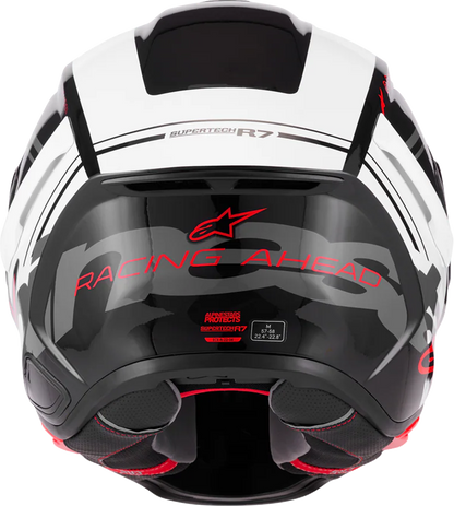 ALPINESTARS Supertech R7 Helmet - 22.06 - A-Core - Gloss Black/White/Red - Small 8203426-1353-S