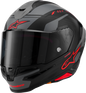 ALPINESTARS Supertech R7 Helmet - 22.06 - A-Core - Matte Black/Gray/Red - Small 8203426-1653-S