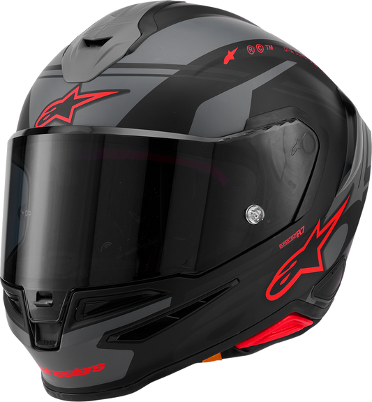 ALPINESTARS Supertech R7 Helmet - 22.06 - A-Core - Matte Black/Gray/Red - 2XL 8203426-1653-2XL