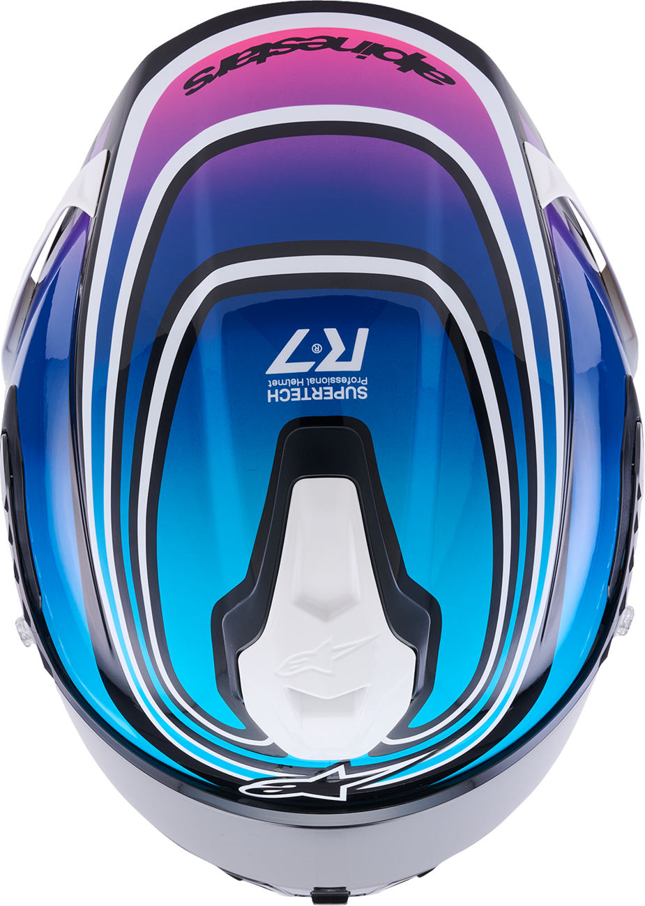 ALPINESTARS Supertech R7 Helmet - Zeal - 22.06 - Gloss Black/Blue/Pink Fluo/White - 2XL 8202826-1636-2XL