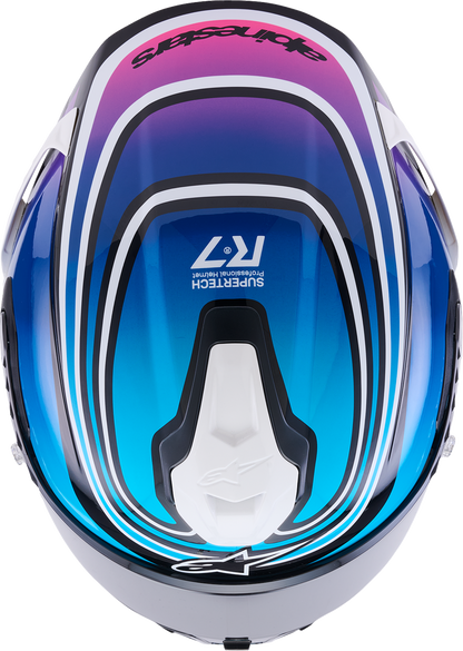 ALPINESTARS Supertech R7 Helmet - Zeal - 22.06 - Gloss Black/Blue/Pink Fluo/White - 2XL 8202826-1636-2XL