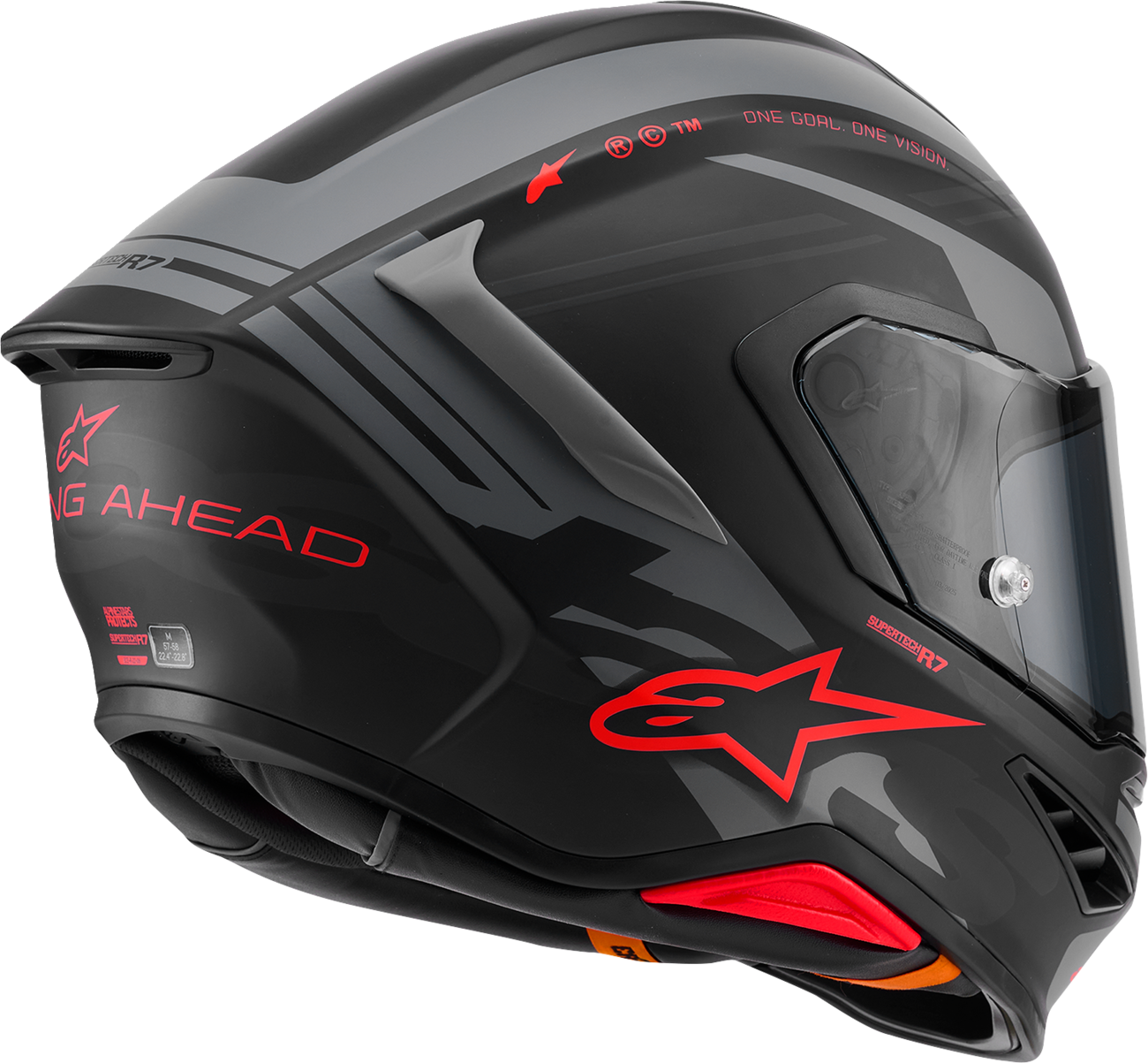 ALPINESTARS Supertech R7 Helmet - 22.06 - A-Core - Matte Black/Gray/Red - 2XL 8203426-1653-2XL