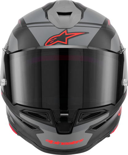 ALPINESTARS Supertech R7 Helmet - 22.06 - A-Core - Matte Black/Gray/Red - Small 8203426-1653-S