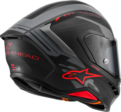 ALPINESTARS Supertech R7 Helmet - 22.06 - A-Core - Matte Black/Gray/Red - Small 8203426-1653-S