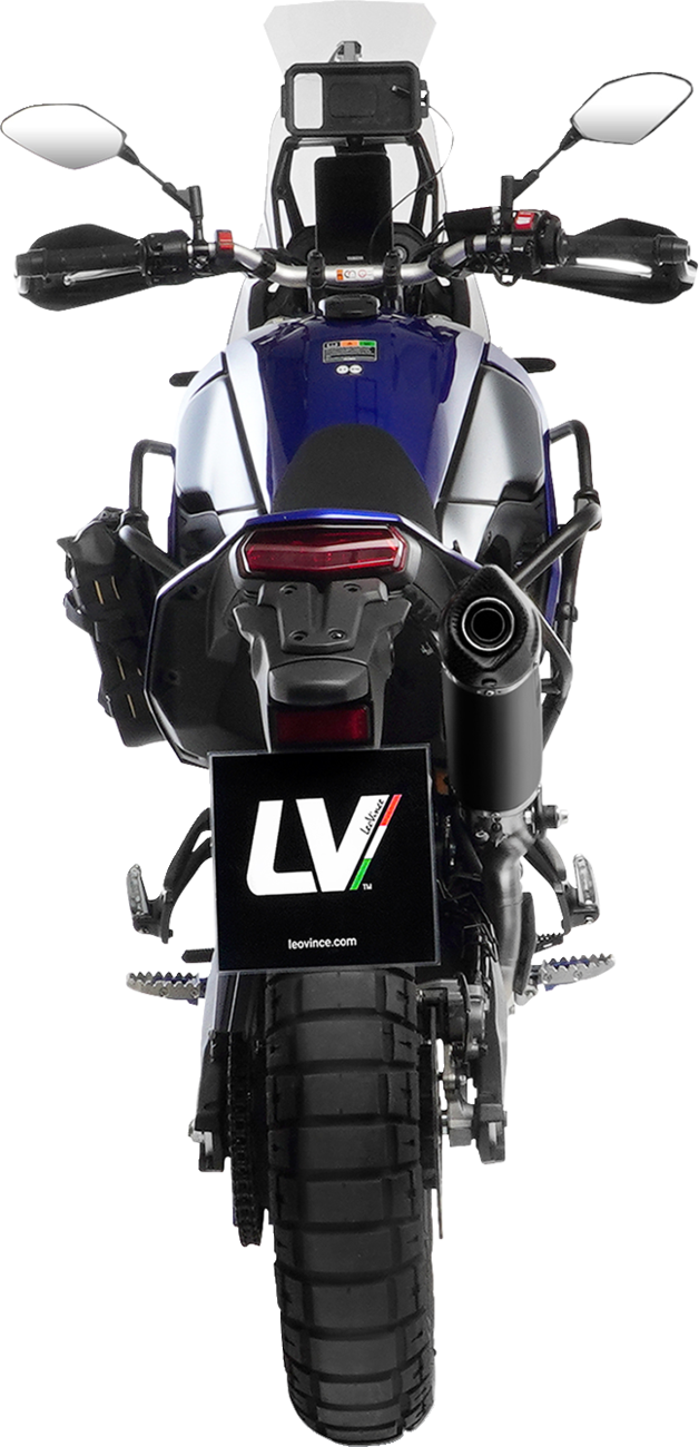 LEOVINCE LV One Evo Slip-On Muffler - High Mount - Black - Tenere 700 14465EBU: