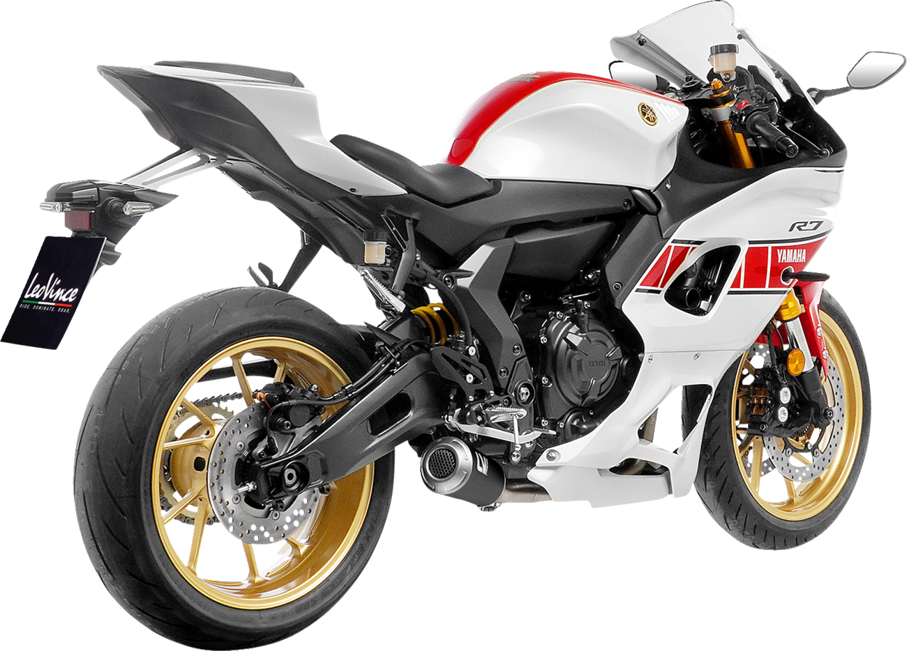 LEOVINCE 2-into-1 LV-10 Exhaust System - Black Stainless Steel - Yamaha 700 15272BU