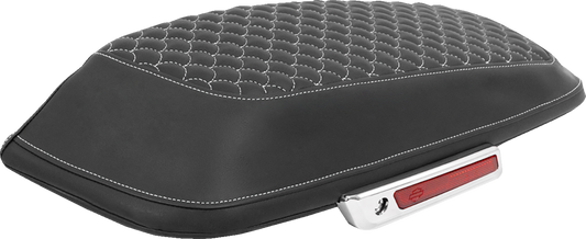 SADDLEMEN Saddlebag Lid Covers - Dragon Scale - White Stitch - FLH/FLT '14-'25 L870-14-20906