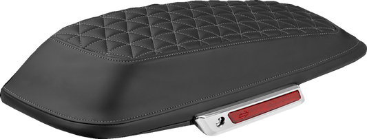 SADDLEMEN Saddlebag Lid Covers - Tri-Gripper - Gray Stitch - FLH/FLT '14-'25 L870-14-21102