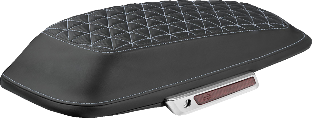 SADDLEMEN Saddlebag Lid Covers - Tri-Gripper - Silver Stitch - FLH/FLT '14-'25 L870-14-21105