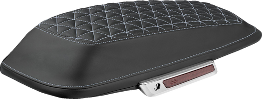 SADDLEMEN Saddlebag Lid Covers - Tri-Gripper - Silver Stitch - FLH/FLT '14-'25 L870-14-21105