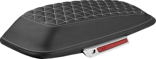 SADDLEMEN Saddlebag Lid Covers - Tri-Gripper - White Stitch - FLH/FLT '14-'25 L870-14-21106