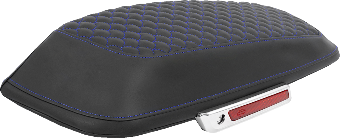 SADDLEMEN Saddlebag Lid Covers - Dragon Scale - Blue Stitch - FLH/FLT '14-'25 L870-14-20901
