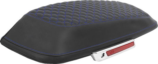 SADDLEMEN Saddlebag Lid Covers - Dragon Scale - Blue Stitch - FLH/FLT '14-'25 L870-14-20901