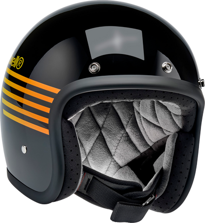BILTWELL Bonanza Helmet - Lightspeed - Gloss Black/Orange/Yellow - Medium 1001-5115-203