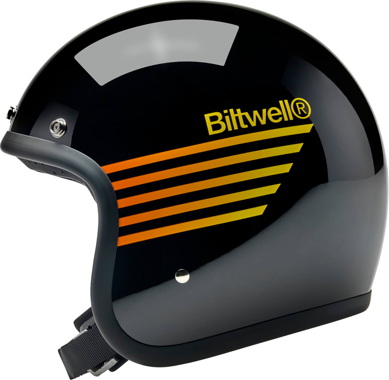 BILTWELL Bonanza Helmet - Lightspeed - Gloss Black/Orange/Yellow - XS 1001-5115-201
