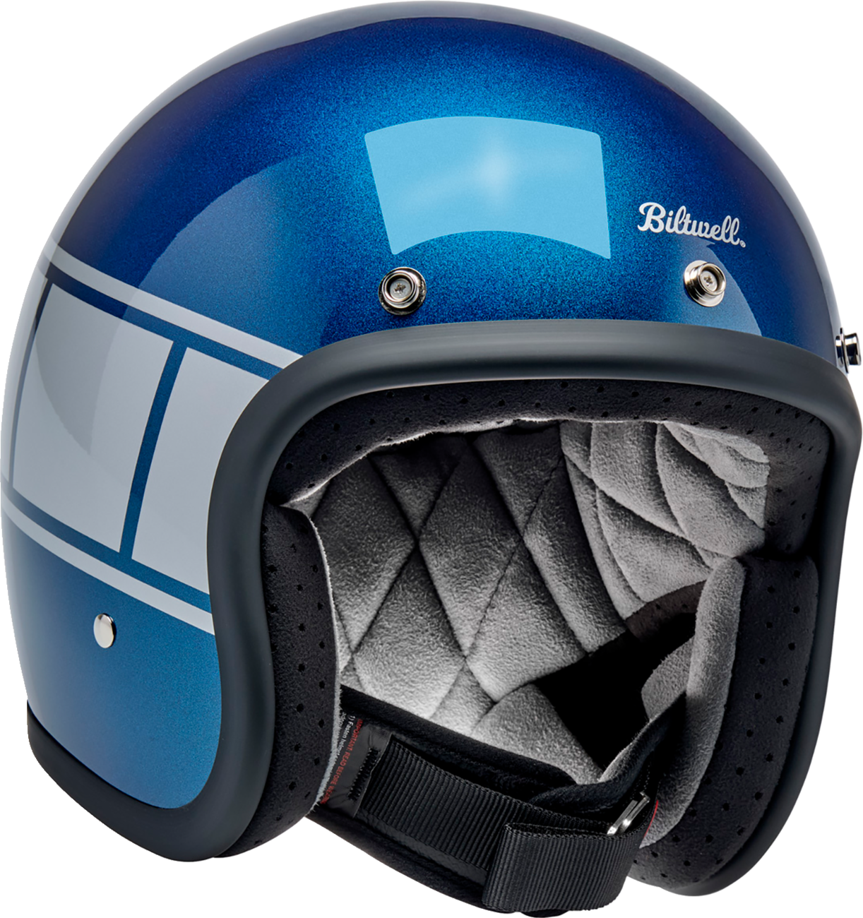 BILTWELL Bonanza Helmet - Holeshot - Metallic Blue/Silver - Large 1001-5116-204