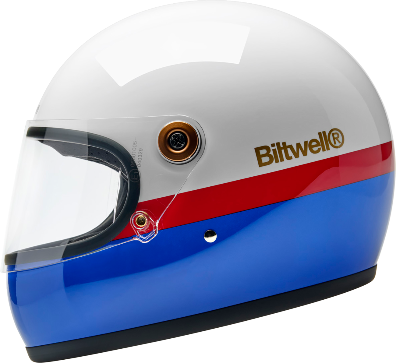 BILTWELL Gringo S Helmet - Apex - White/Red/Blue - Large 1003-5124-504