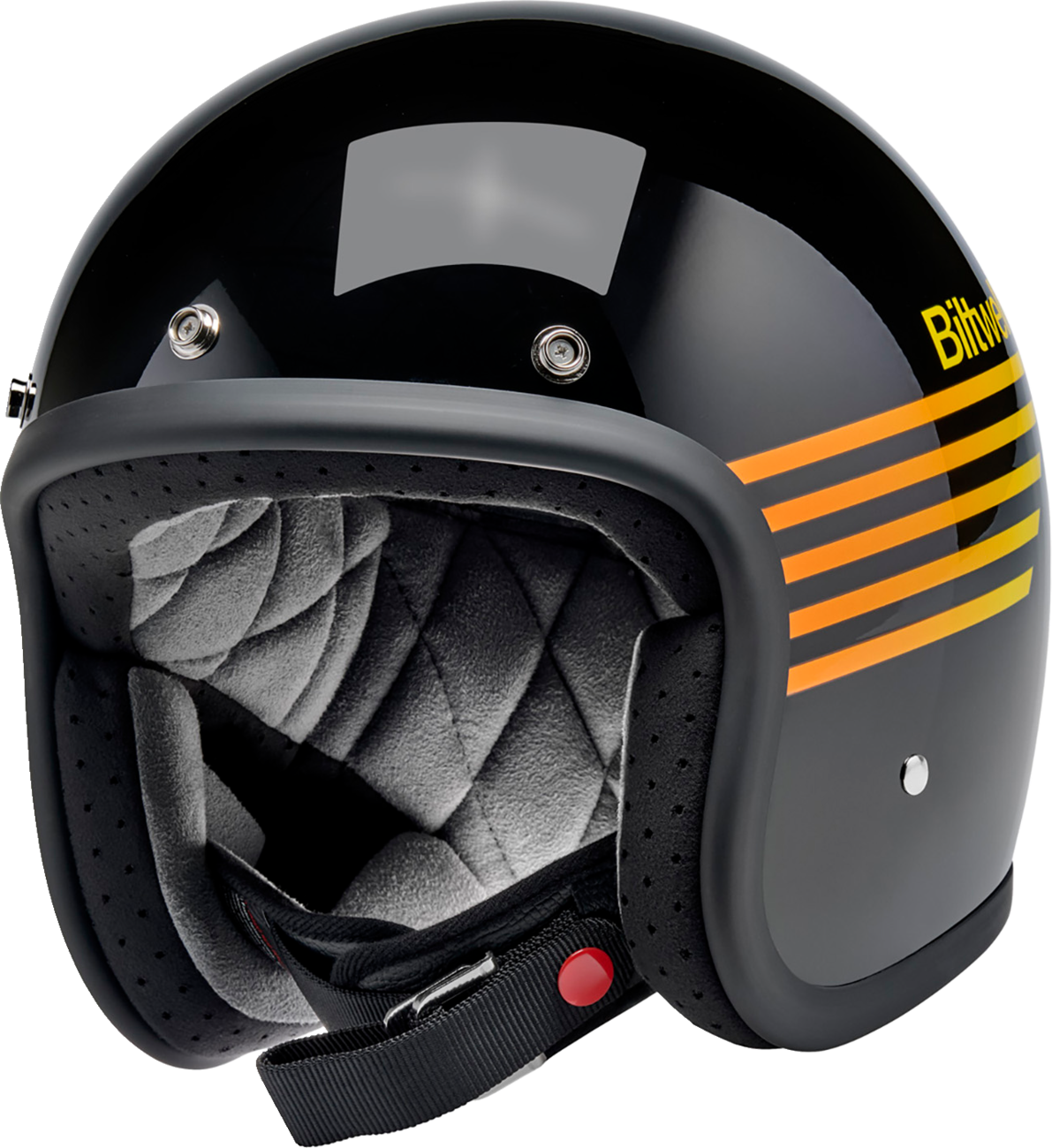 BILTWELL Bonanza Helmet - Lightspeed - Gloss Black/Orange/Yellow - XL 1001-5115-205