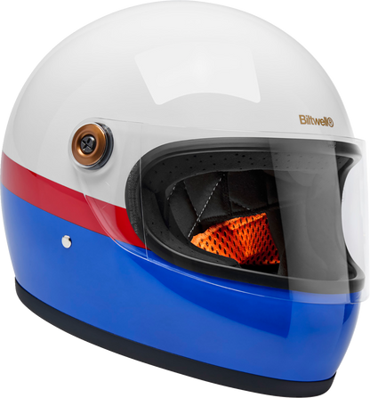 BILTWELL Gringo S Helmet - Apex - White/Red/Blue - Small 1003-5124-502