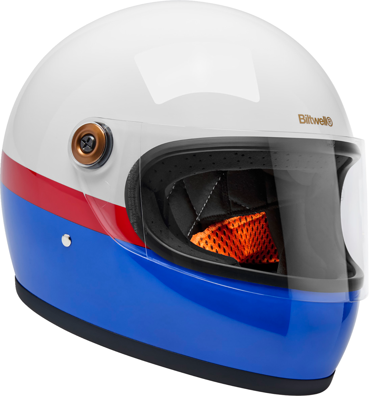 BILTWELL Gringo S Helmet - Apex - White/Red/Blue - Medium 1003-5124-503
