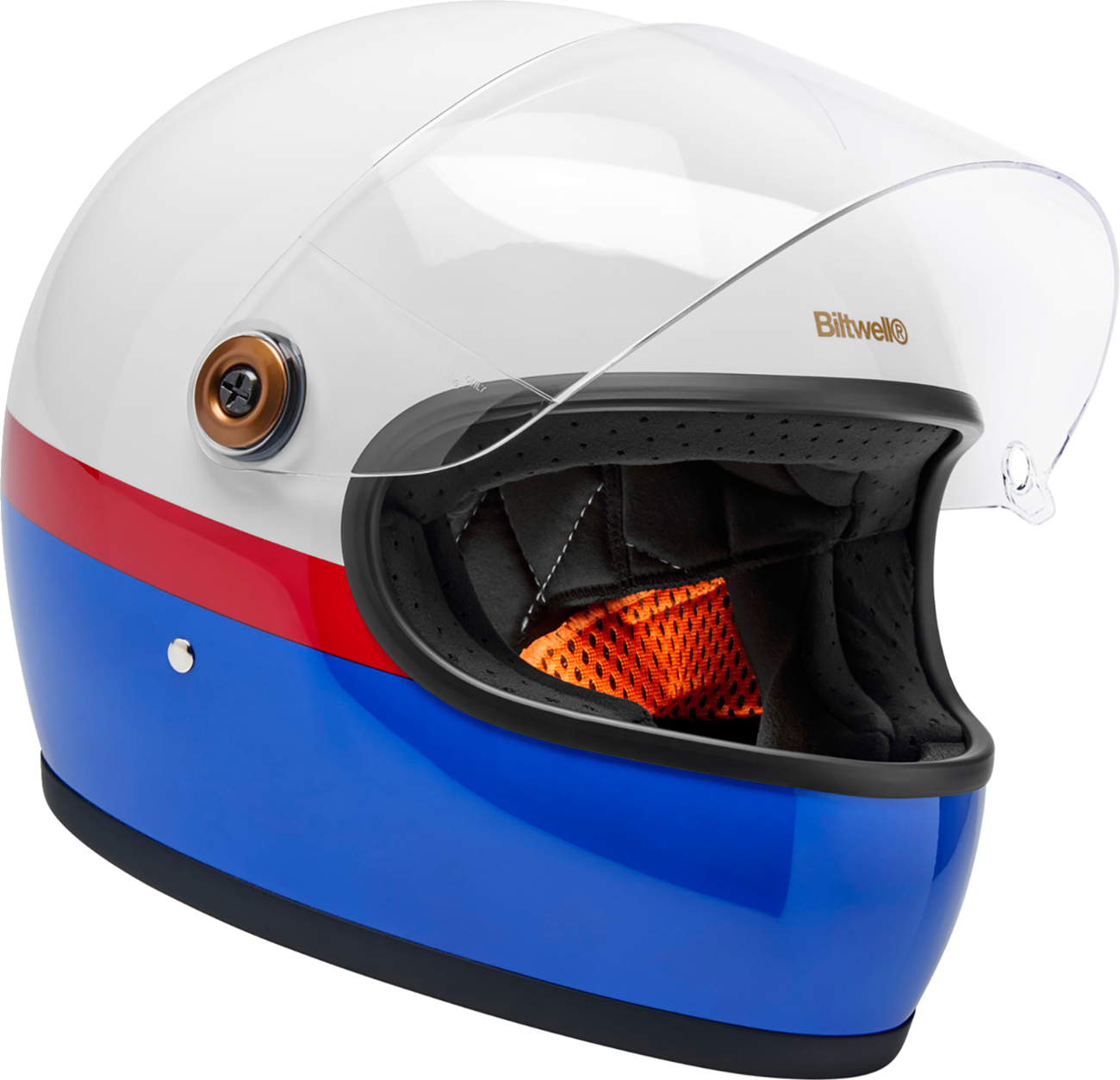 BILTWELL Gringo S Helmet - Apex - White/Red/Blue - Small 1003-5124-502
