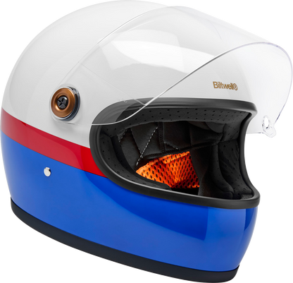 BILTWELL Gringo S Helmet - Apex - White/Red/Blue - Small 1003-5124-502