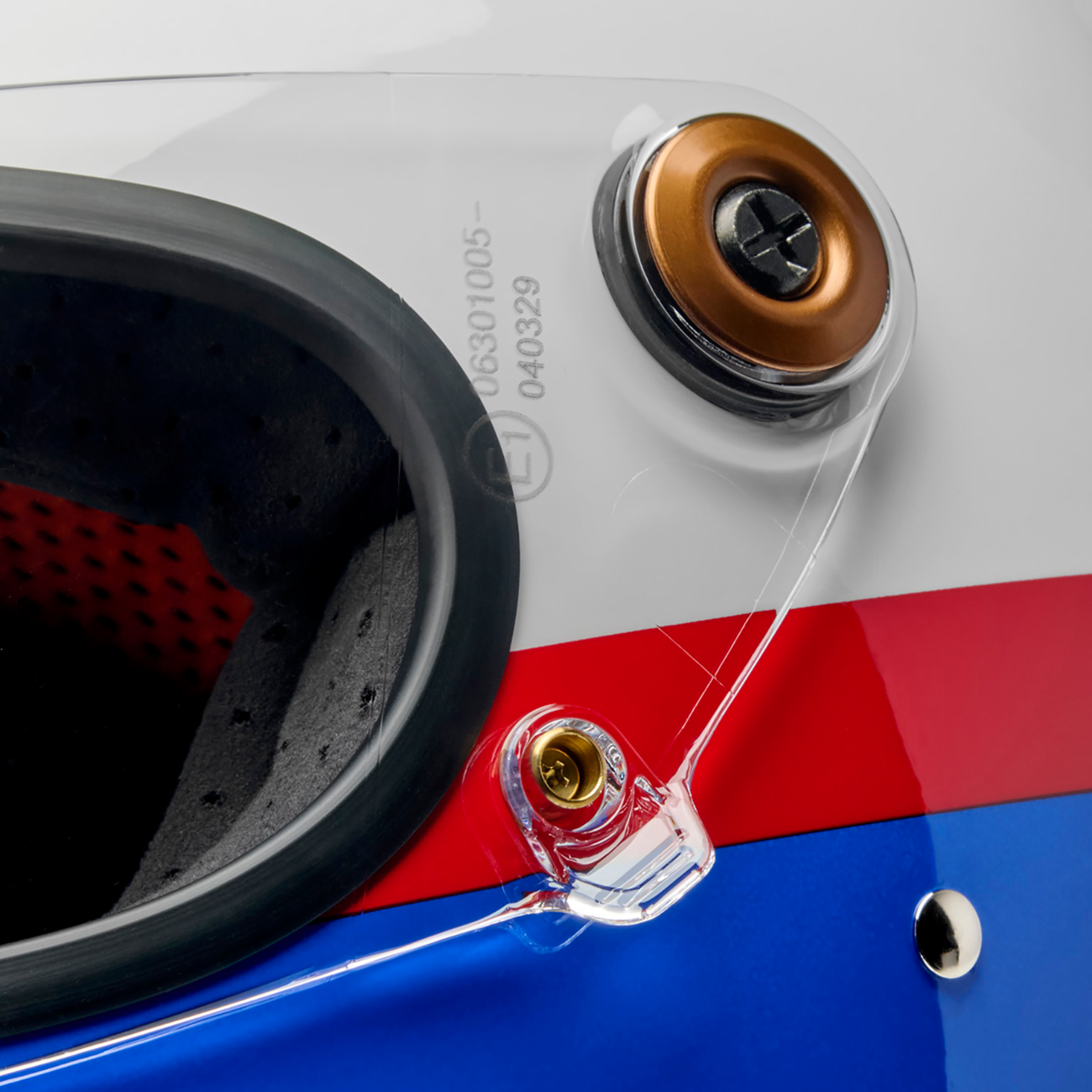 BILTWELL Gringo S Helmet - Apex - White/Red/Blue - Medium 1003-5124-503