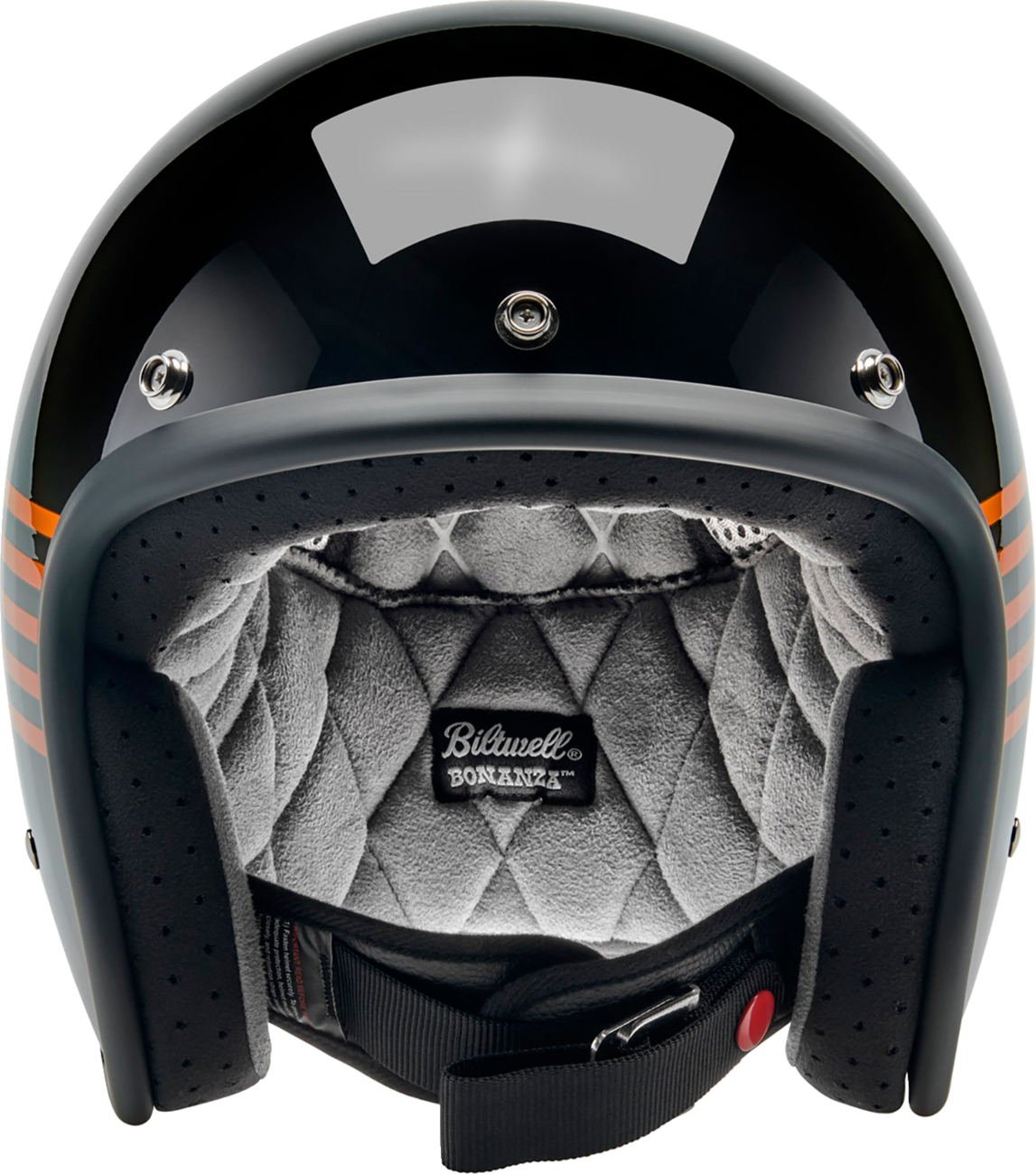 BILTWELL Bonanza Helmet - Lightspeed - Gloss Black/Orange/Yellow - Large 1001-5115-204