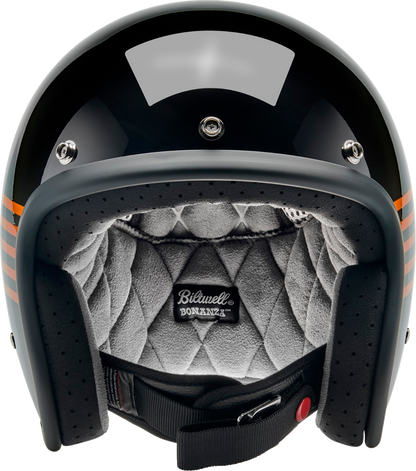 BILTWELL Bonanza Helmet - Lightspeed - Gloss Black/Orange/Yellow - Large 1001-5115-204