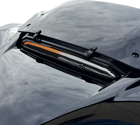 CUSTOM DYNAMICS LED Windshield Trim - Sequential Turn Signal - Gloss Black CD-SG23-CWT-B