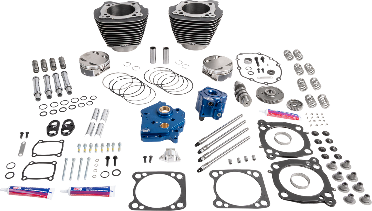 S&S CYCLE Power Package - Oil Cooled - 496 Gear Drive - Black Granite w/Highlight - M8 310-1391A