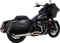 VANCE & HINES 2-into-1 Gaslighter Exhaust System - M8 Touring - Brushed 27347