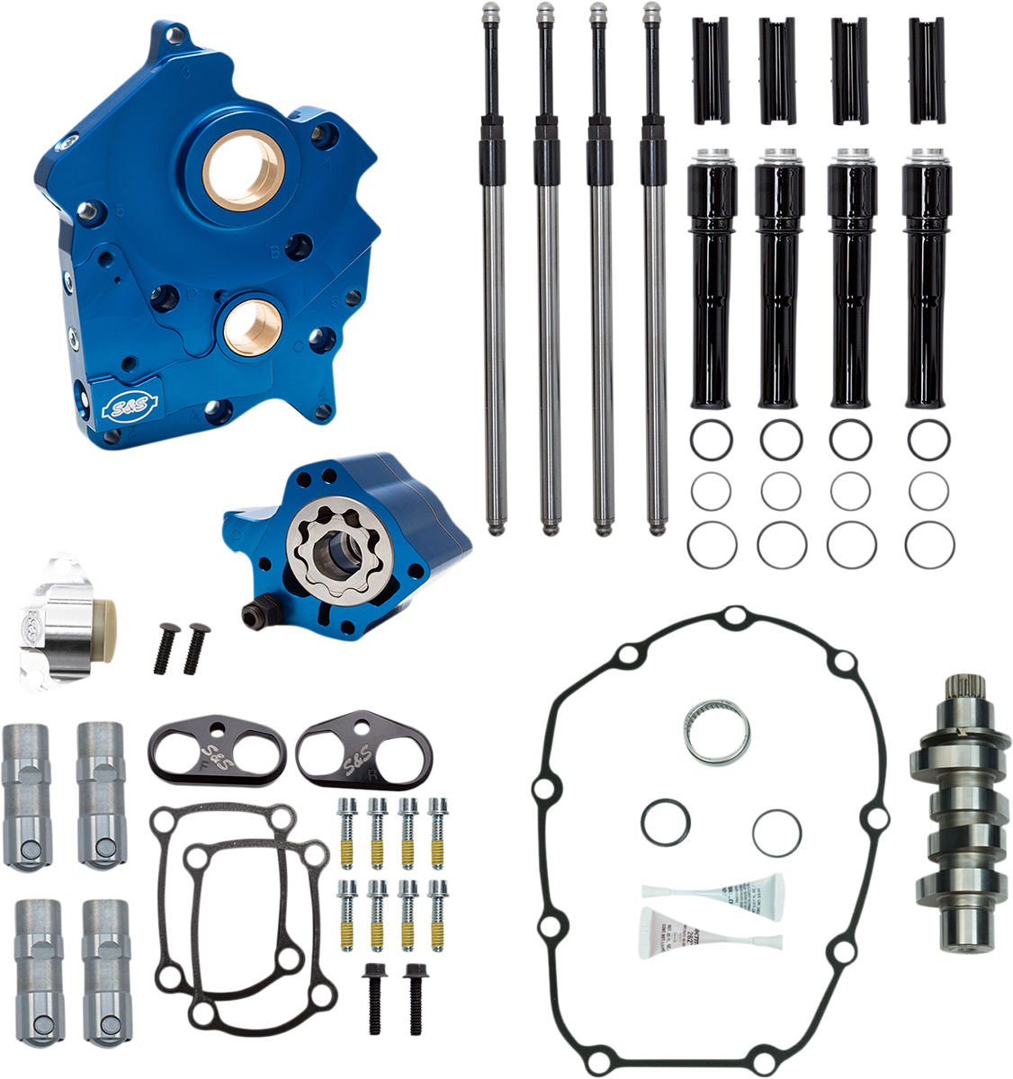 S&S CYCLE Cam Chest Kit - Water Cooled - Chain Drive - 475 Cam - Black Pushrod Tubes - M8 310-1008C