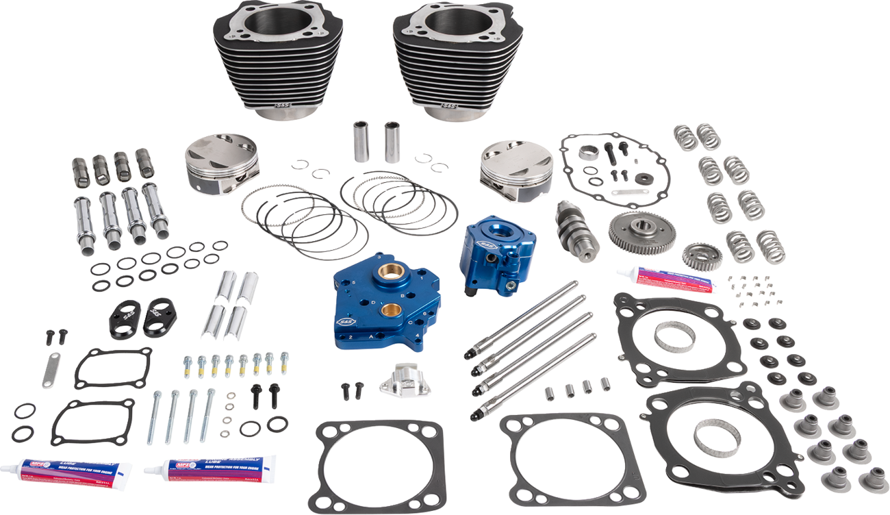 S&S CYCLE Power Package - Water Cooled - 496 Gear Drive - Wrinkle Black w/Highlight - M8 310-1403A